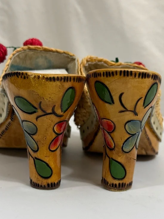 Italian Handmade Vintage Platform Sandals from 1950-60’s - Picture 5 of 8